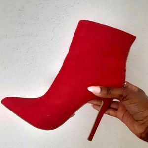 Gorgeous Lipstick Red Ankle Booties